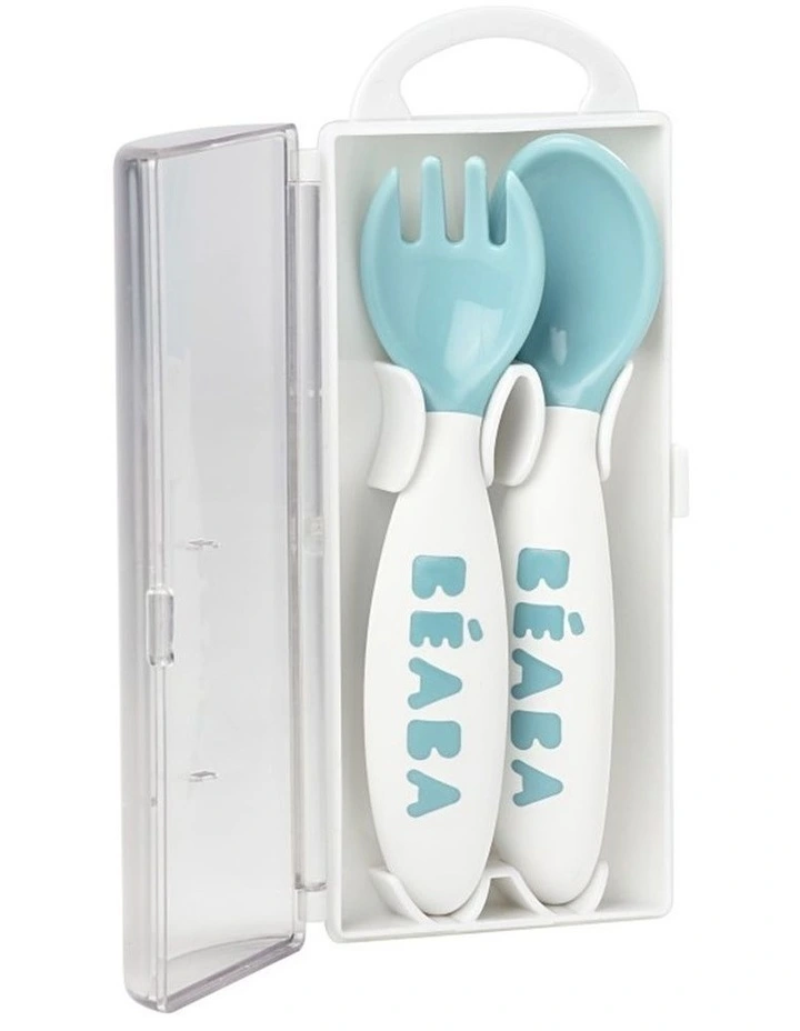 2nd Stage Training Fork & Spoon with Case - Blue image 3