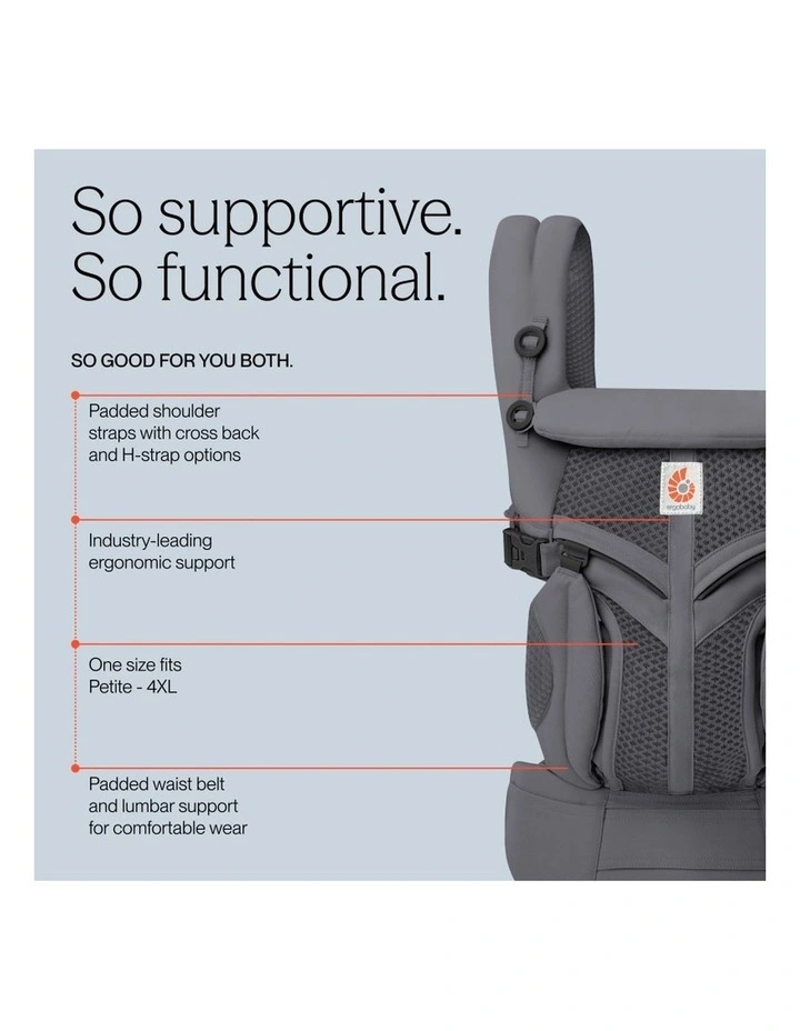 Omni Classic Mesh Baby Carrier - Charcoal Grey image 6