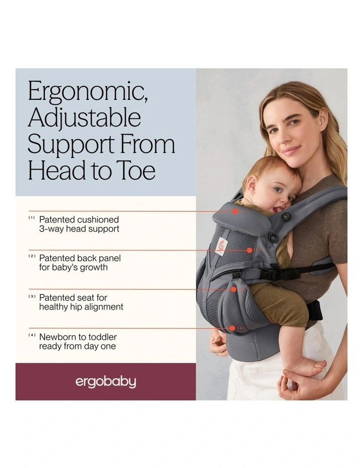 Omni Classic Mesh Baby Carrier - Charcoal Grey image 7