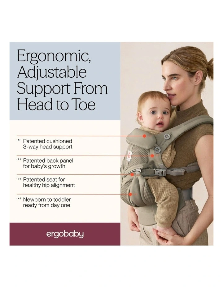 Omni Classic Mesh Baby Carrier - Soft Olive image 6