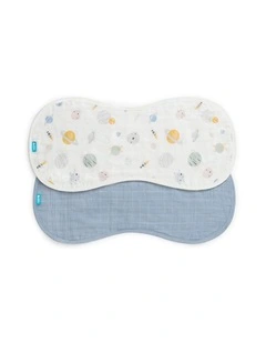 Burp Cloth 2 Pack Muslin Rocket Mist Blue