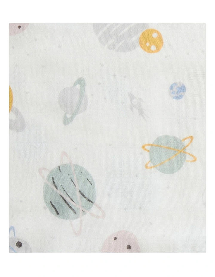 Burp Cloth 2 Pack Muslin Rocket Mist Blue image 5