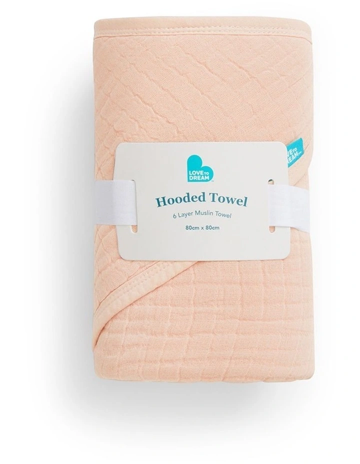 Hooded Towel Muslin Blush image 1