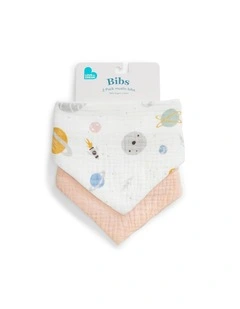 Bib 2 Pack Muslin Rocket Blush
