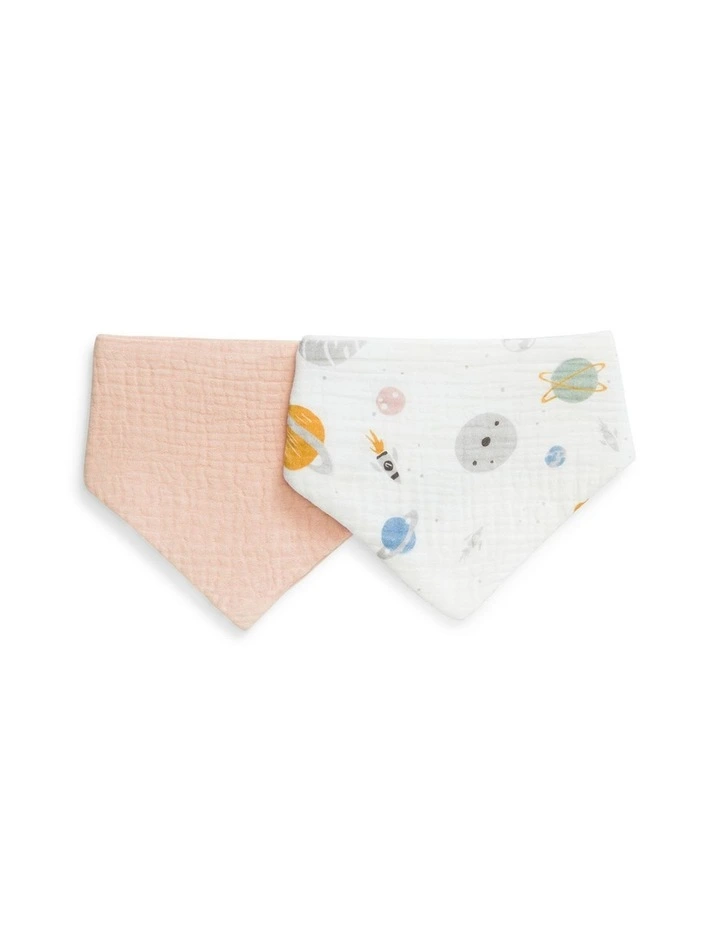 Bib 2 Pack Muslin Rocket Blush image 4