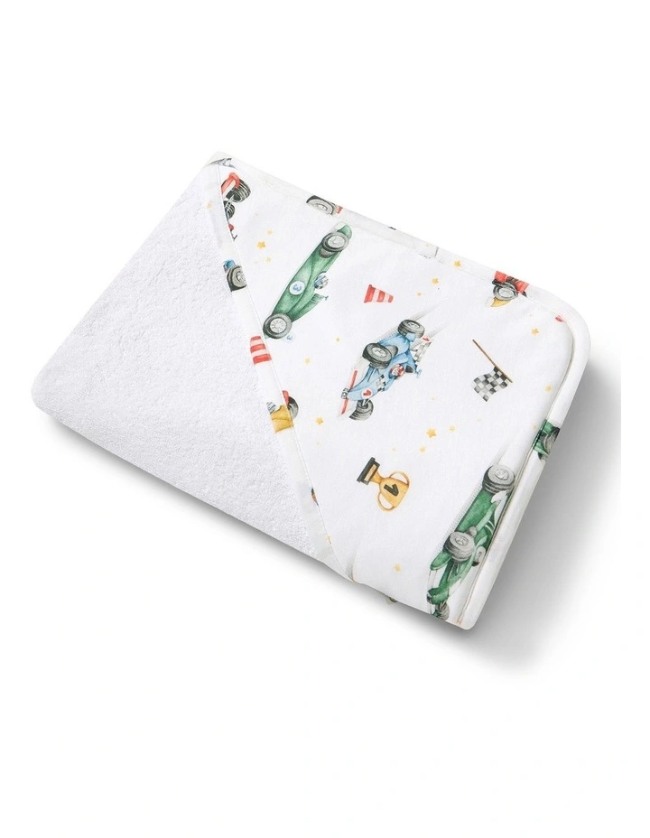 Little Racers Organic Hooded Baby Towel image 1