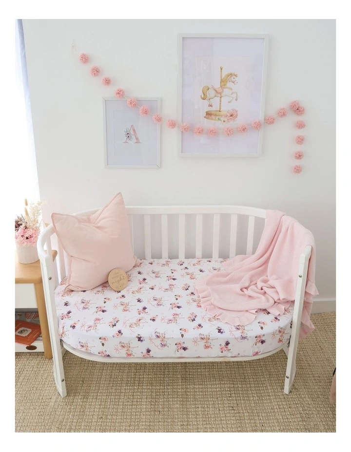Carousel Organic Fitted Cot Sheet image 3