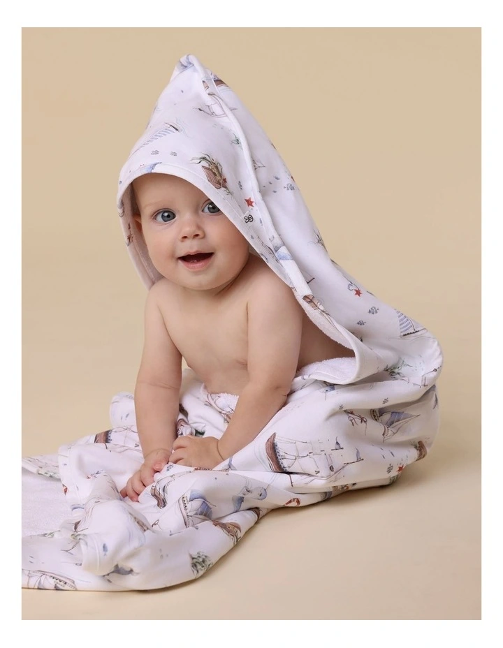 Set Sail Organic Hooded Baby Towel image 2