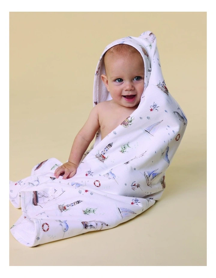 Set Sail Organic Hooded Baby Towel image 5