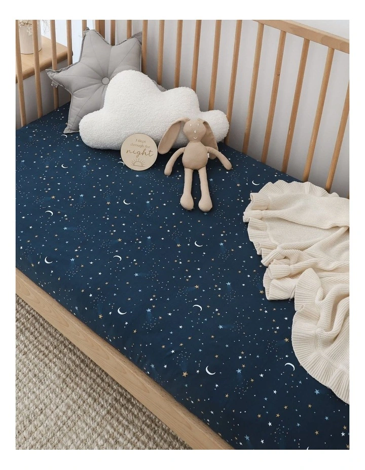 Starry Night Organic Fitted Cot Sheet image 2