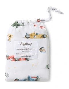 Little Racers Organic Bassinet Sheet / Change Pad Cover