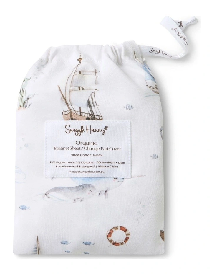 Set Sail Organic Bassinet Sheet / Change Pad Cover image 1