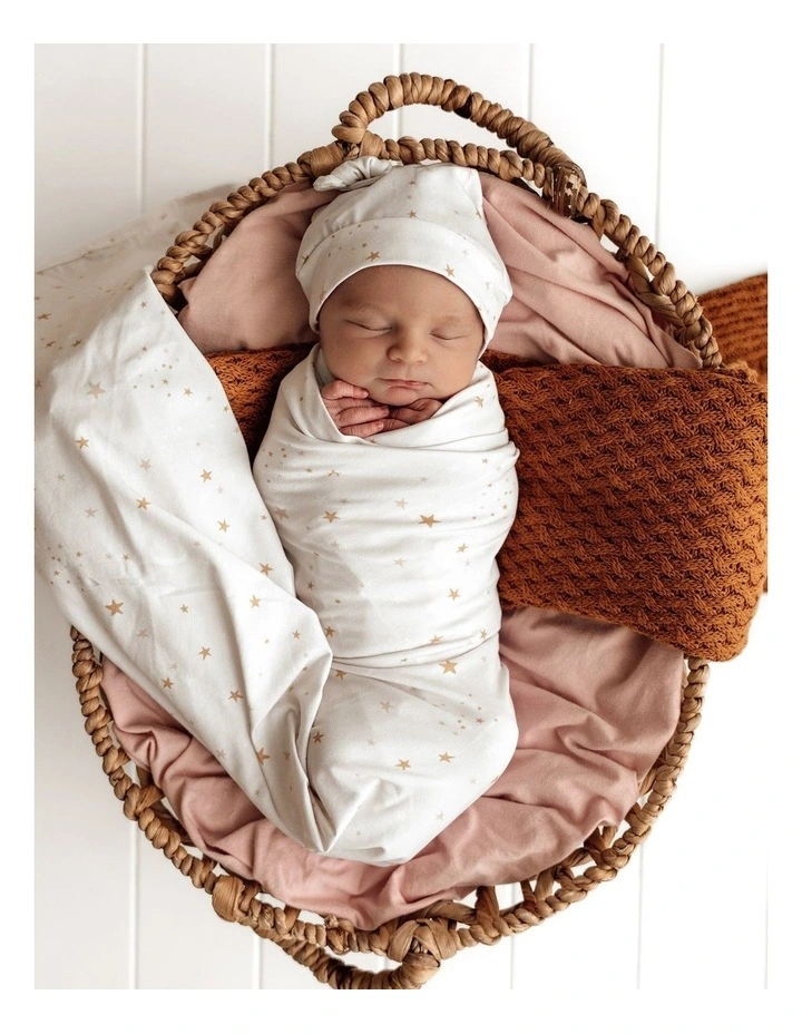 Stardust Organic Jersey Wrap & Beanie Set image 2
