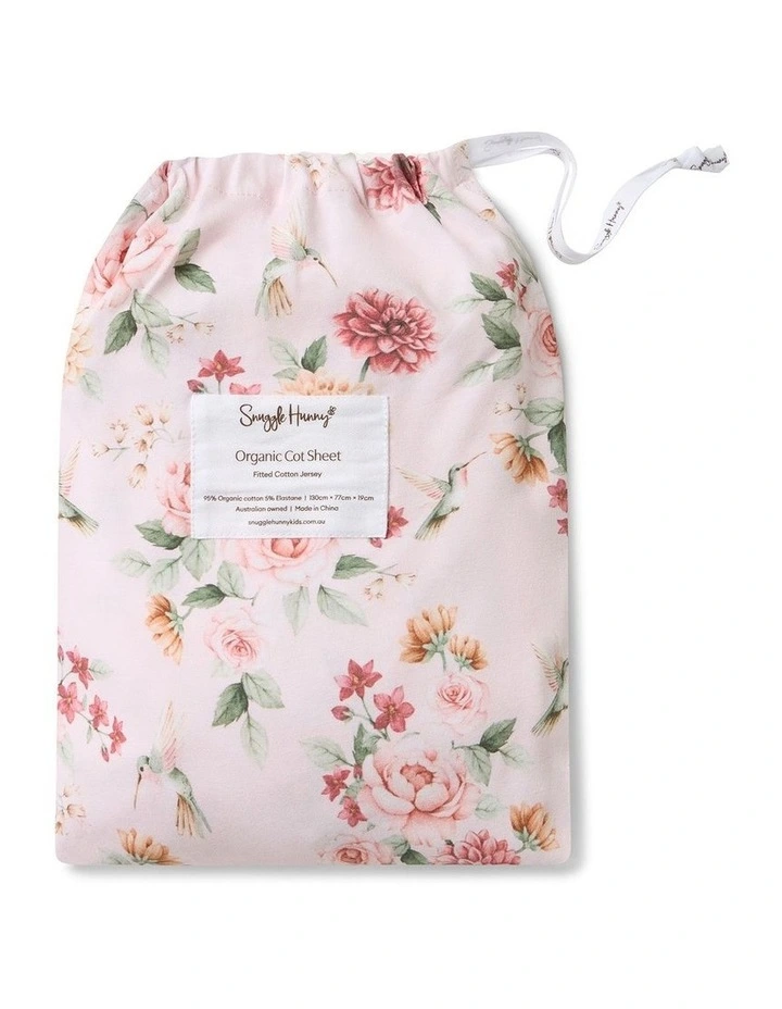 Birds & Blooms Organic Fitted Cot Sheet image 1