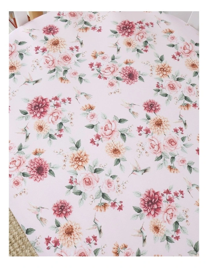 Birds & Blooms Organic Fitted Cot Sheet image 2