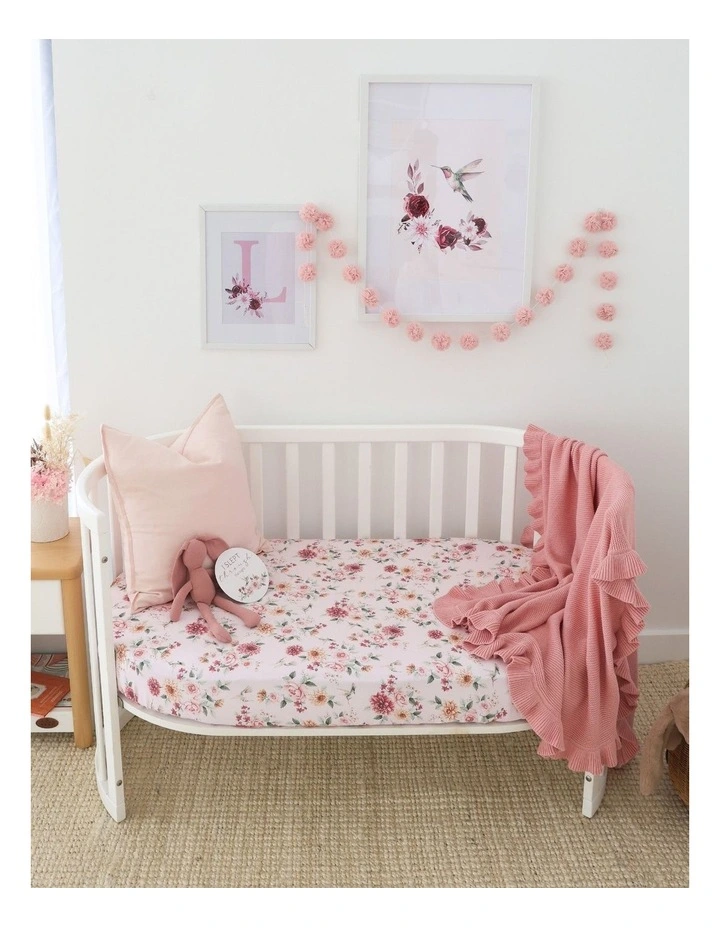 Birds & Blooms Organic Fitted Cot Sheet image 3