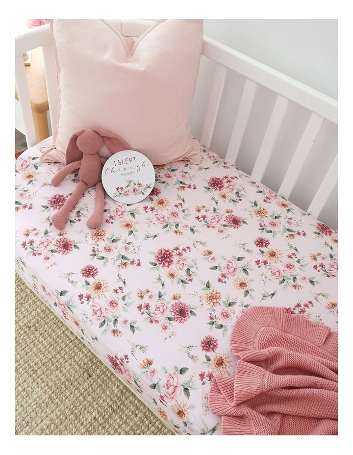 Birds & Blooms Organic Fitted Cot Sheet image 4