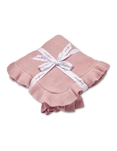 Rosa Ruffle Knit Organic Baby Blanket