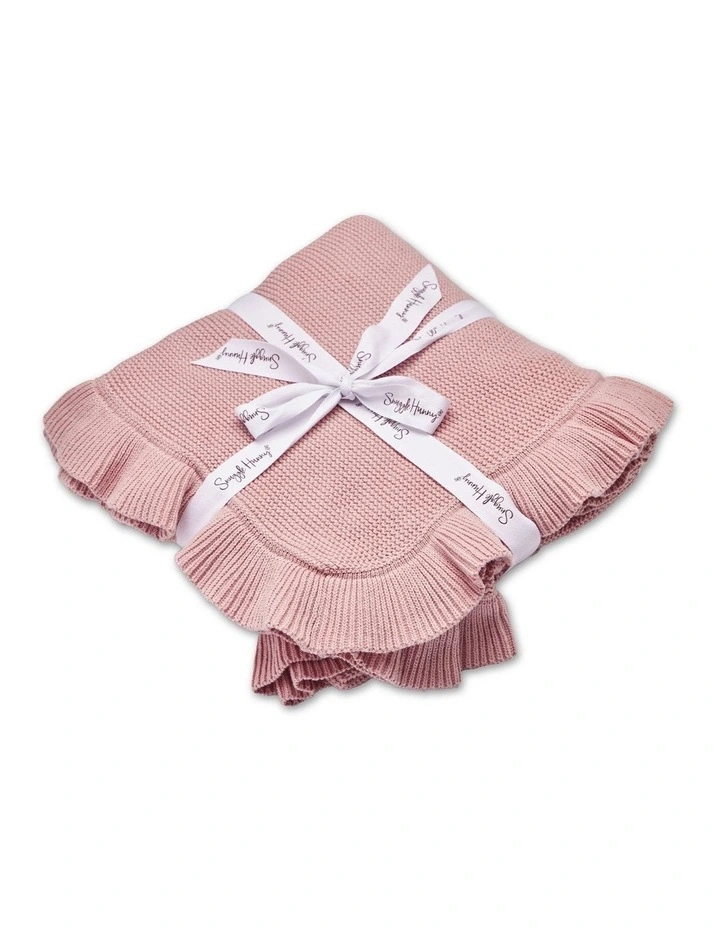 Rosa Ruffle Knit Organic Baby Blanket image 1