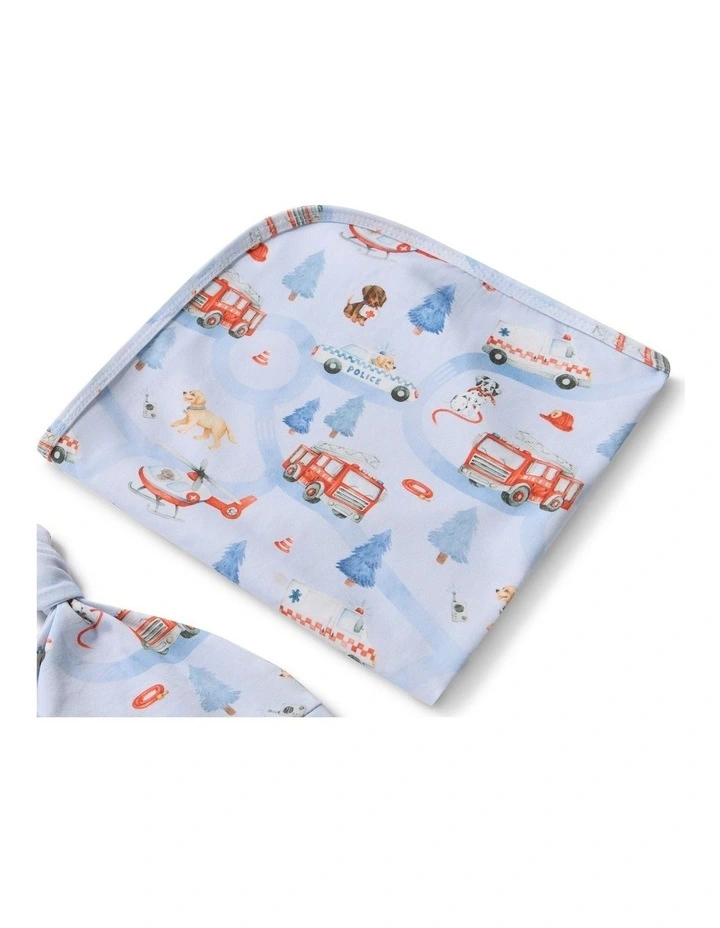 To The Rescue Organic Jersey Wrap & Beanie Set image 1