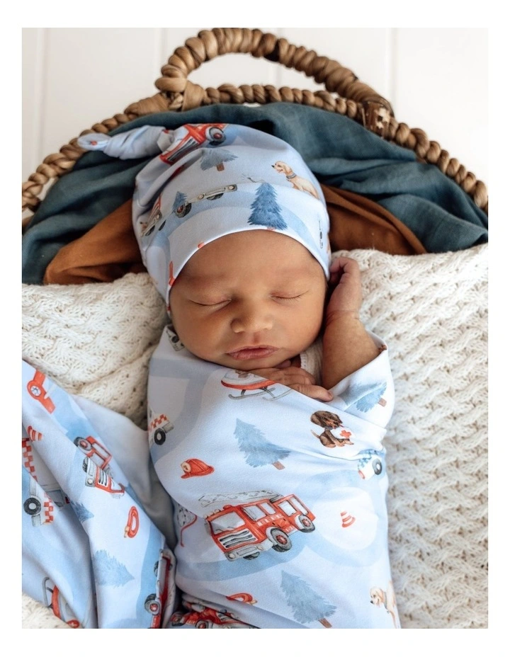 To The Rescue Organic Jersey Wrap & Beanie Set image 2