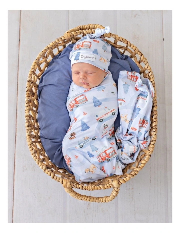To The Rescue Organic Jersey Wrap & Beanie Set image 3