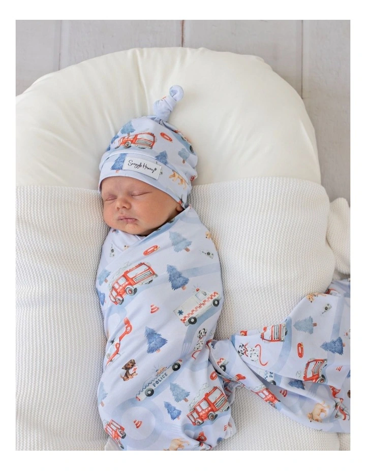 To The Rescue Organic Jersey Wrap & Beanie Set image 4