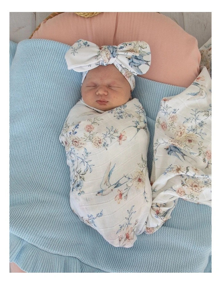 Sweet Swallows Organic Muslin Wrap image 3