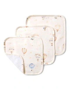 Up & Away Organic Wash Cloths - 3 Pack