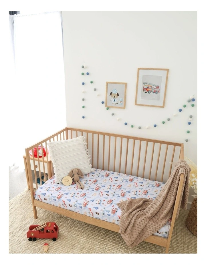 To The Rescue Organic Fitted Cot Sheet image 2