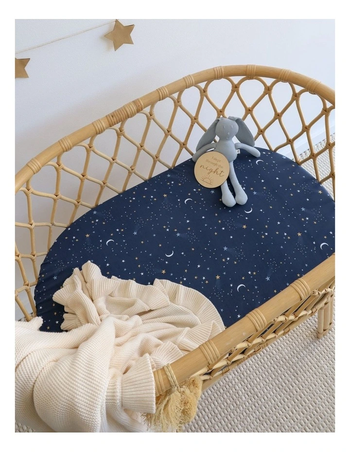 Starry Night Organic Bassinet Sheet / Change Pad Cover image 2