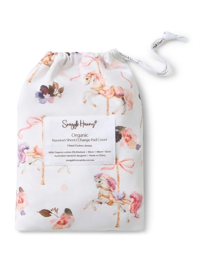 Carousel Organic Bassinet Sheet / Change Pad Cover image 1