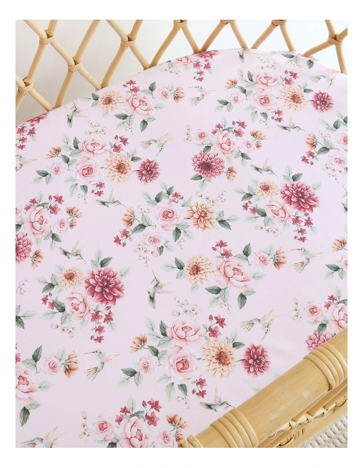 Birds & Blooms Organic Bassinet Sheet / Change Pad Cover image 2