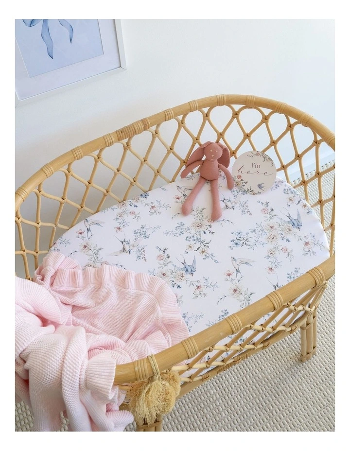 Sweet Swallows Organic Bassinet Sheet / Change Pad Cover image 2