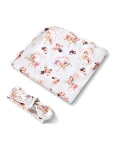 Carousel Organic Jersey Wrap & Topknot Set