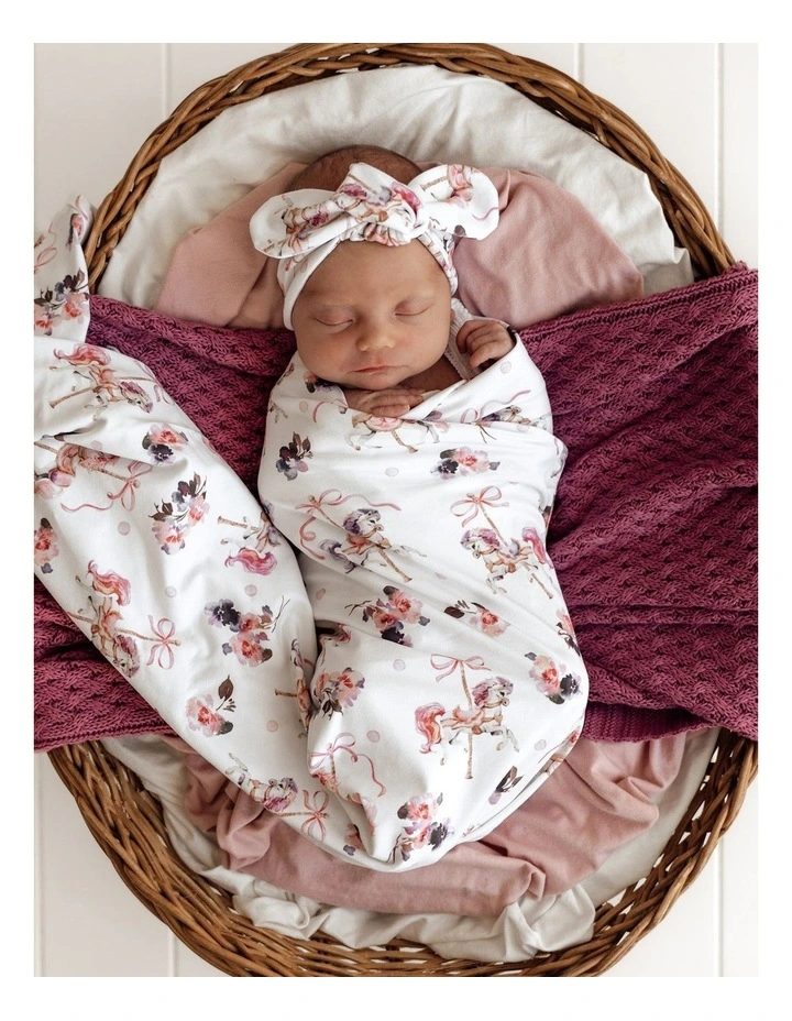 Carousel Organic Jersey Wrap & Topknot Set image 2