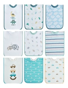 Popover Bibs - Boy (Pack of 9)
