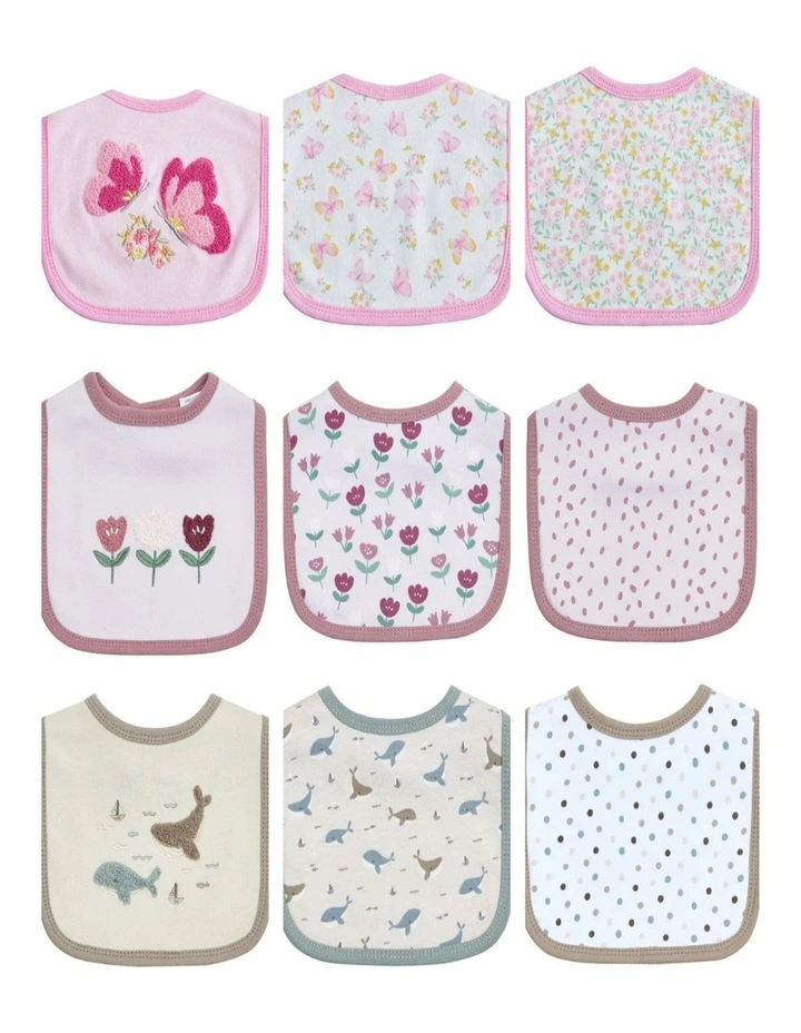 Popover Bibs - Girl (Pack of 9) image 1
