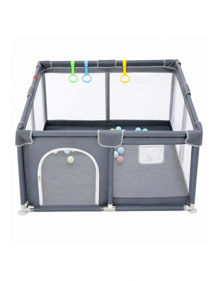 BoPeep Baby Playpen 127x127cm Playpen with Balls Meah 150D oxford Grey image 1