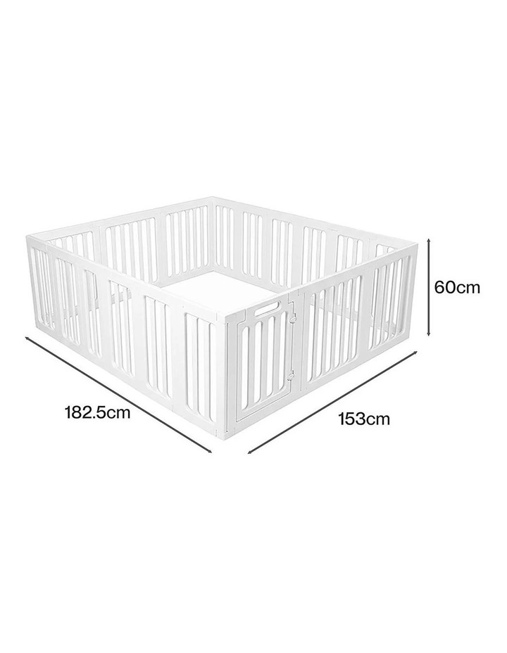BoPeep Large Baby Playpen HDPE Safety Fence with 36 Suction Cups Indoor White image 2