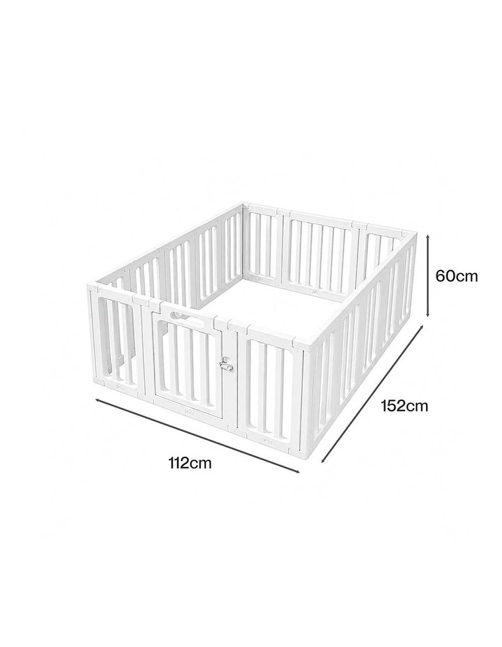 BoPeep Large Baby Playpen HDPE Safety Fence with 36 Suction Cups Indoor White image 2