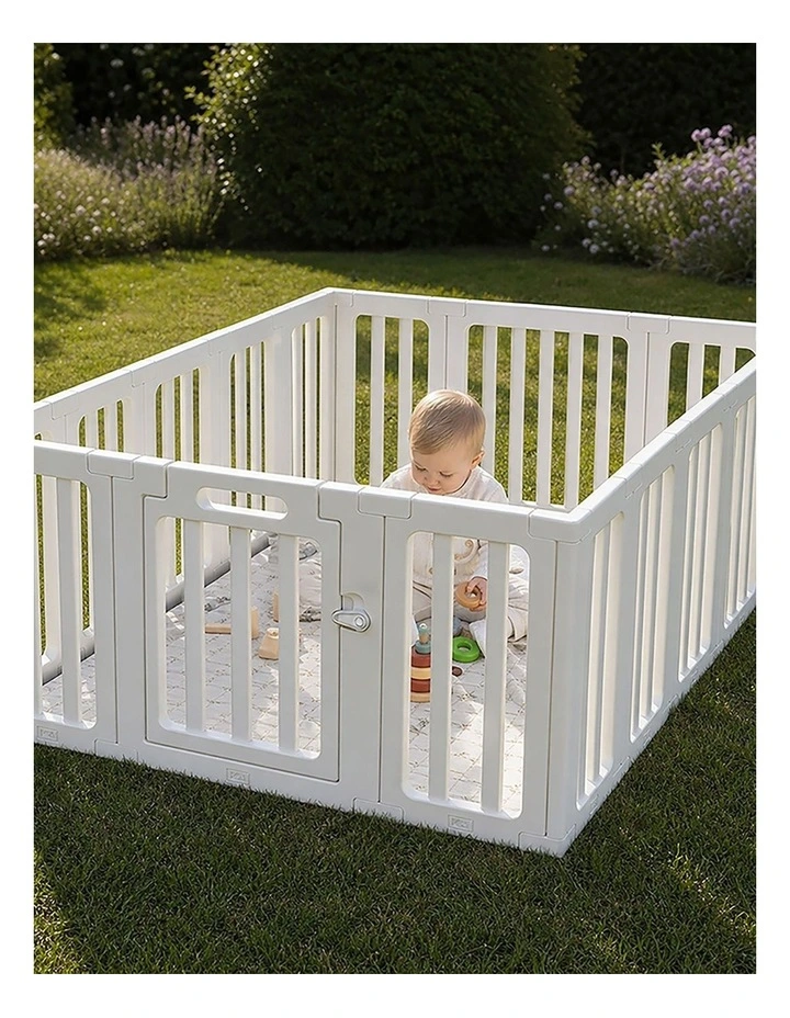 BoPeep Large Baby Playpen HDPE Safety Fence with 36 Suction Cups Indoor White image 6