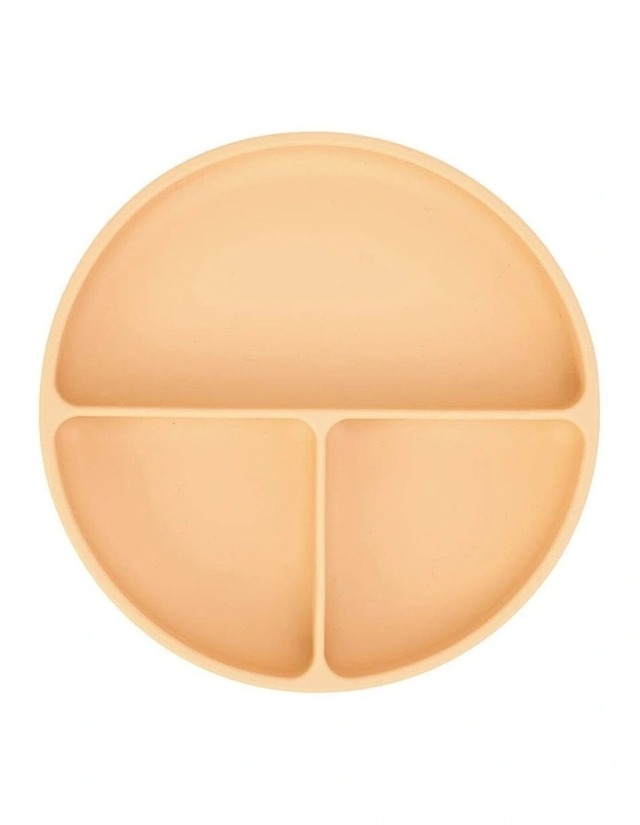 Annabel Trends Silicone Suction Divided Plate Caramel Colour 18cm image 1