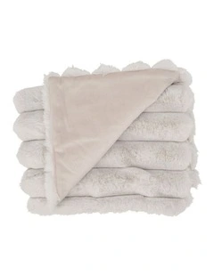 Annabel Trends Baby Blanket Throw Ribbed Faux Fur Dove Grey