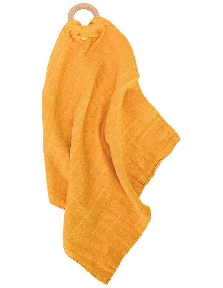 4pc Annabel Trends Muslin Security Baby Blanket Mustard 32x32cm image 3