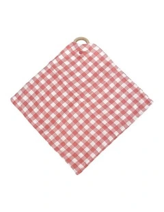 Annabel Trends Muslin Security Baby Blanket Gingham Rhubarb 32x32cm