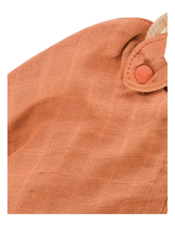 Annabel Trends Muslin Security Baby Blanket Rust 32x32cm image 2