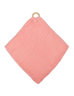 Annabel Trends Muslin Security Baby Blanket Soft Coral 32x32cm