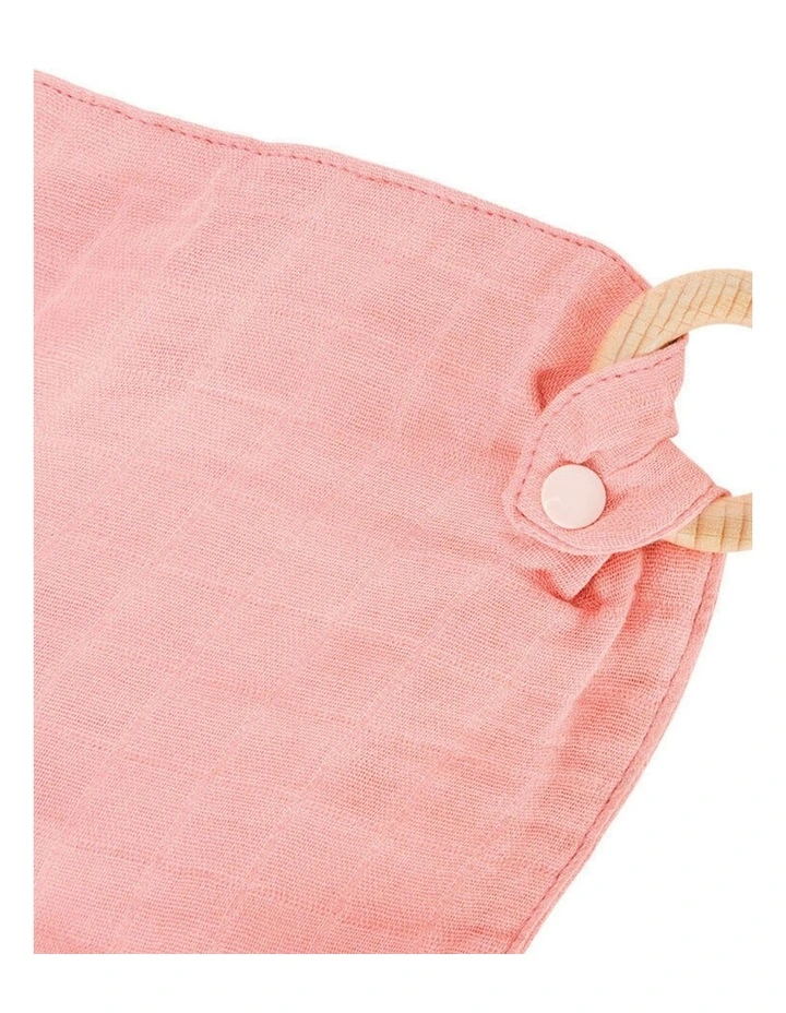Annabel Trends Muslin Security Baby Blanket Soft Coral 32x32cm image 2