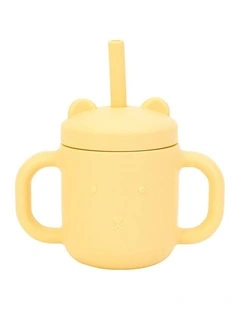 Annabel Trends Mini Sippi Bear Cup With Handles Lemon 11.5cm